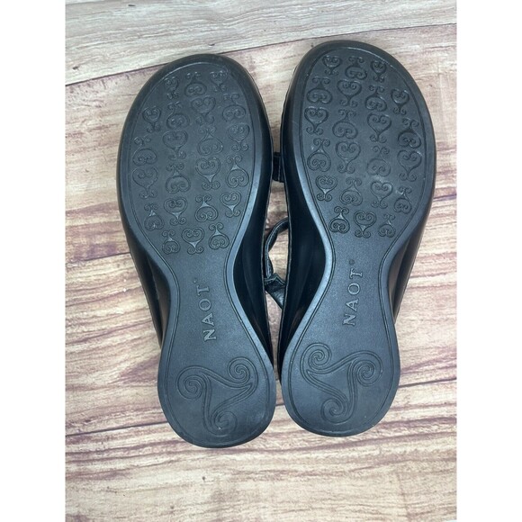 NAOT Sandals Black  Leather Sandal Israel Made Womens Size 42 US 11-11.5 - Picture 7 of 7